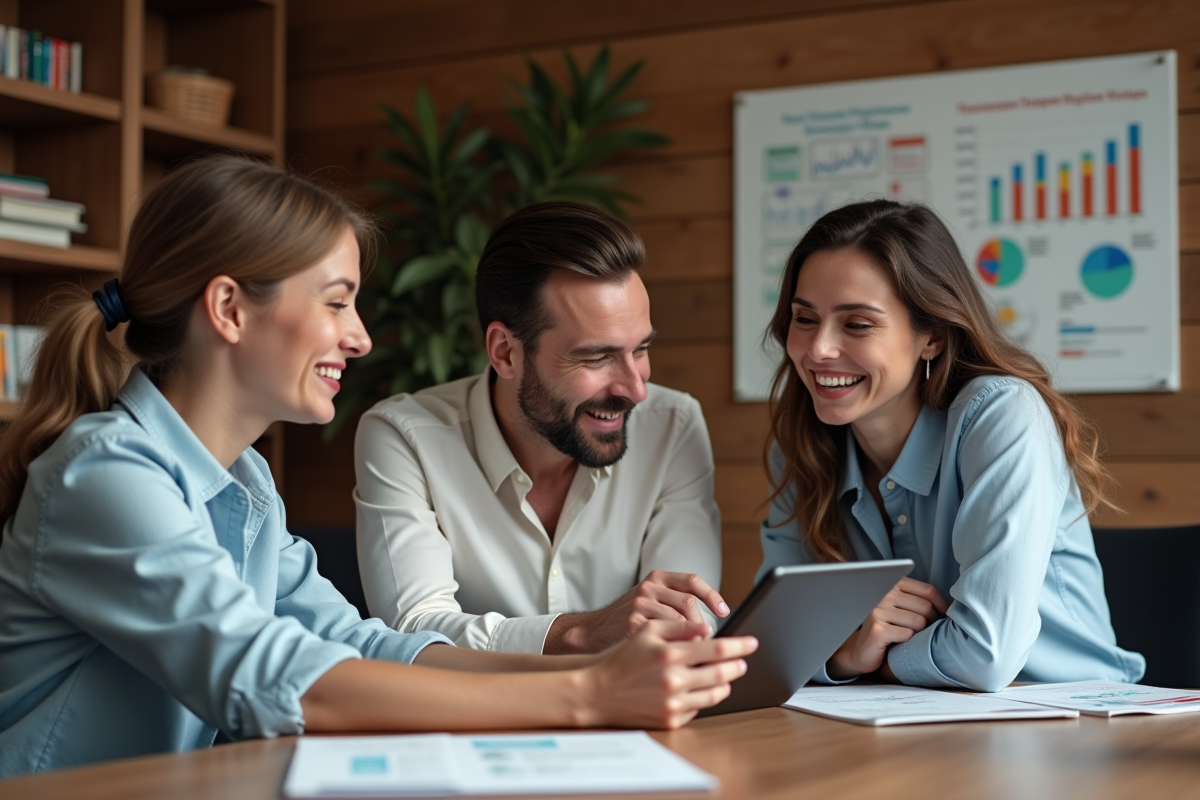 Equipe de professionnels en réunion brainstorming