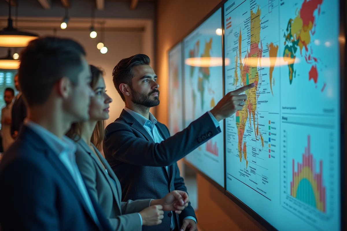 Groupe de collègues discutant autour d