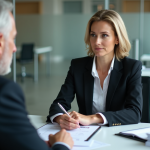 Loi sur la rupture conventionnelle : ce qu’il faut savoir en 2025 Femme d'affaires en réunion avec un collègue au bureau