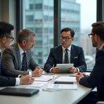 Audit entreprise : 10 questions incontournables à poser lors d’un audit interne Groupe de professionnels en réunion dans un bureau moderne