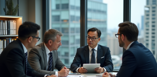 Audit entreprise : 10 questions incontournables à poser lors d’un audit interne Groupe de professionnels en réunion dans un bureau moderne