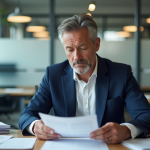 Homme d'affaires en costume dans un bureau moderne