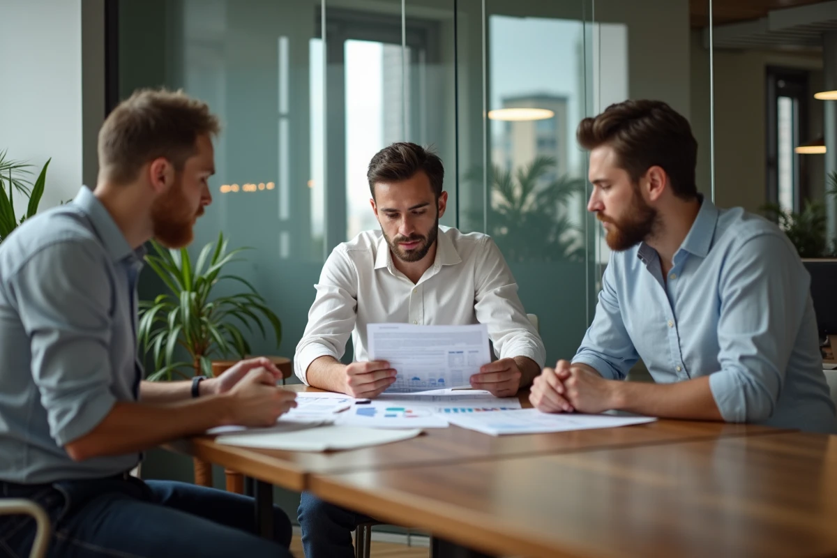 Jeune entrepreneur collaborant dans un espace de coworking