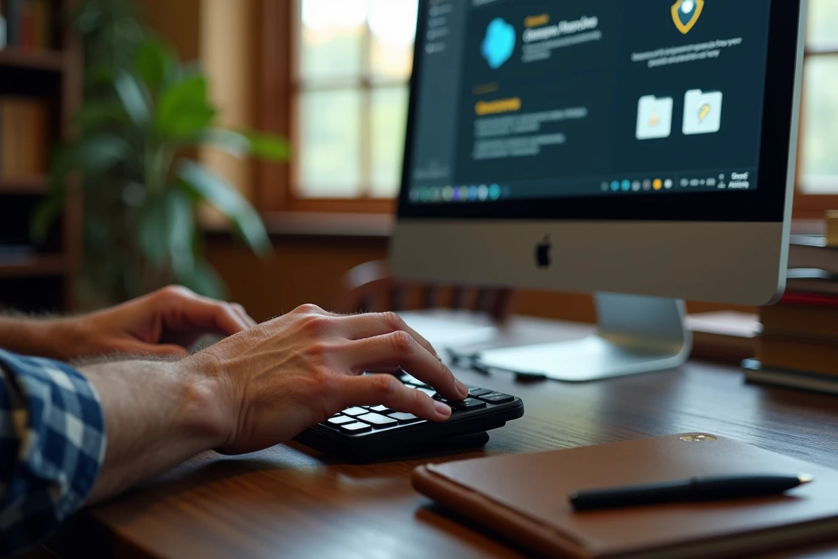 Gros plan sur des mains tapant au clavier pour accéder à un coffre-fort numérique en ligne avec notification d'erreur visible à l'écran