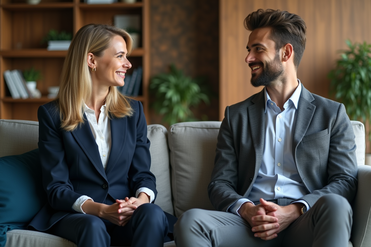 Manager femme discutant avec un collègue au bureau