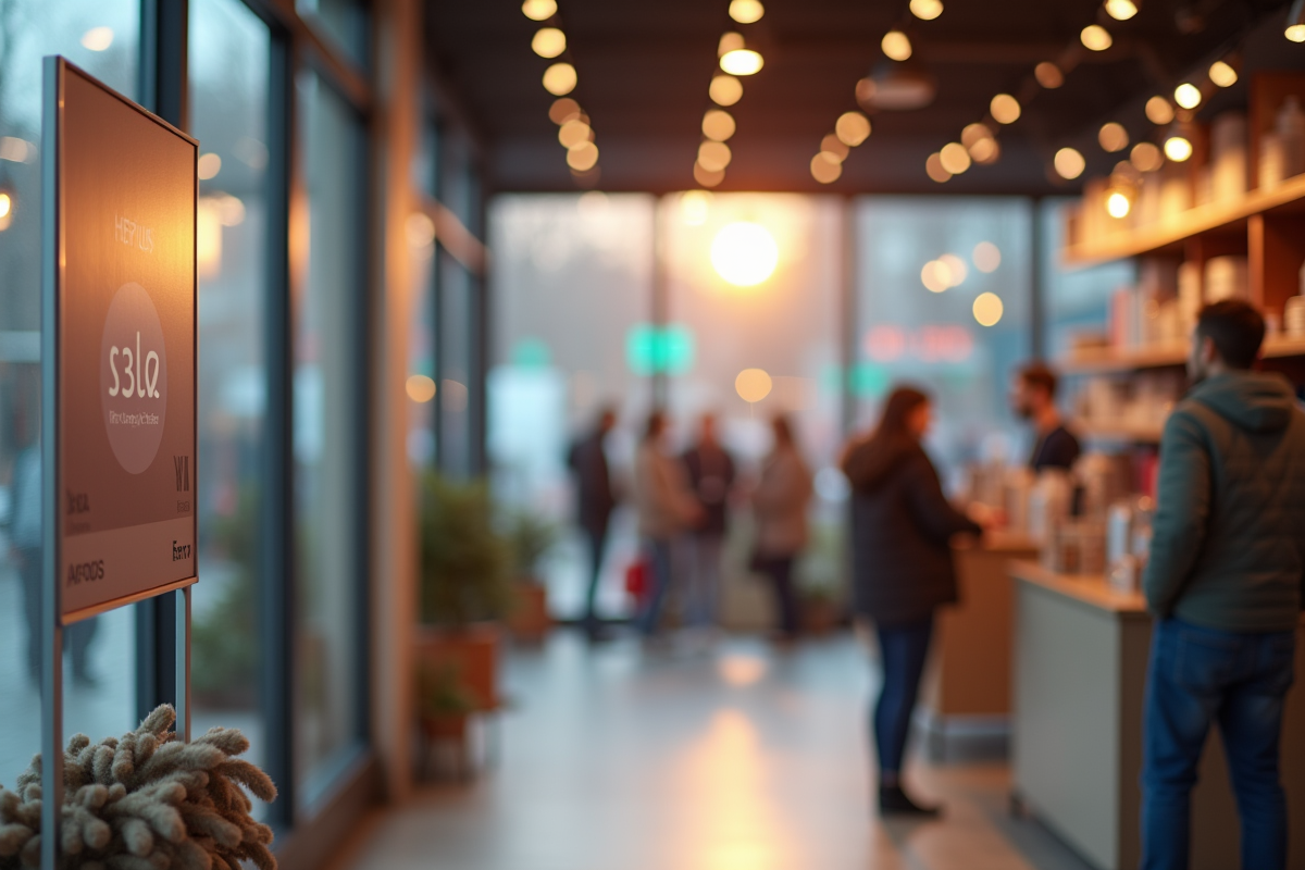 Signalisation de point de vente dans un magasin attrayant